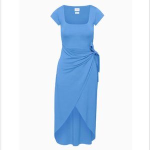 Aritzia Wilfred Saturn Short-sleeve Midi Dress in Wave Blue